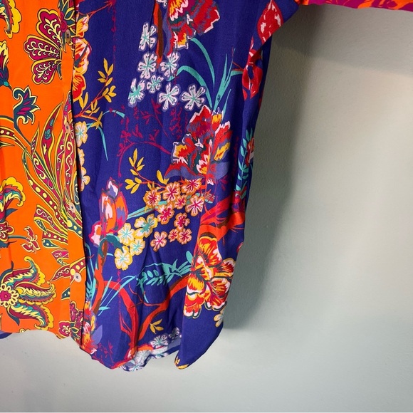Sold Soft Surroundings Colorful Button-Up Tunic Embroidered Floral - Picture 8 of 16